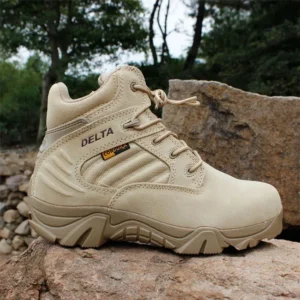 Botas de hombre, zapatos de trabajo de invierno y otoño, botines tácticos de combate en el desierto de las fuerzas especiales de calidad, botas de nieve de cuero