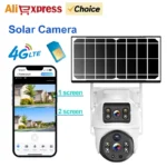 Cámara Solar 4G Sim para exteriores detección humanoide visión nocturna HD PTZ protección de seguridad batería integrada