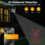 Cámara Solar 4G Sim para exteriores detección humanoide visión nocturna HD PTZ protección de seguridad batería integrada